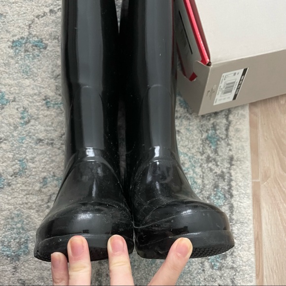 Hunter Original Tall Gloss Black Rain Boots - Picture 3 of 6